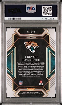 2021 Panini Select 243 Trevor Lawrence Silver Prizm PSA 9