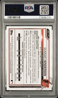 2021 Bowman Draft Bdc175 Gunnar Henderson Chrome-gold Refractor PSA 9