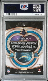 2020 Panini Select Phenomenon P19 Justin Herbert Prizm PSA 9