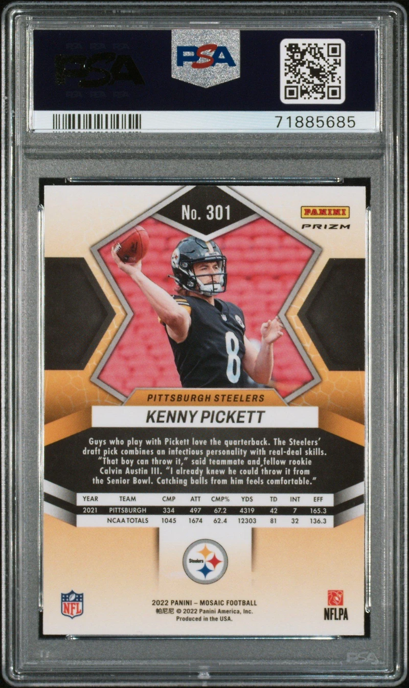 2022 Panini Mosaic 301 Kenny Pickett PSA