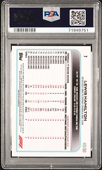 2022 Topps Chrome Formula 1 7 Lewis Hamilton Gold Checker Flag Refractor PSA 10