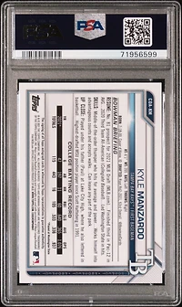 2021 Bowman Draft Chrome Draft Pick Autographs Cdakm Kyle Manzardo PSA 10