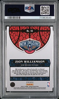 2020 Panini Mosaic Stained Glass 10 Zion Williamson PSA 9
