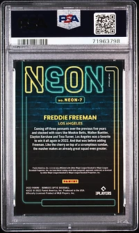 2022 Panini Donruss Optic Neon Neon7 Freddie Freeman PSA 10