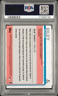 2019 Topps Chrome Update 61 Austin Riley PSA 10