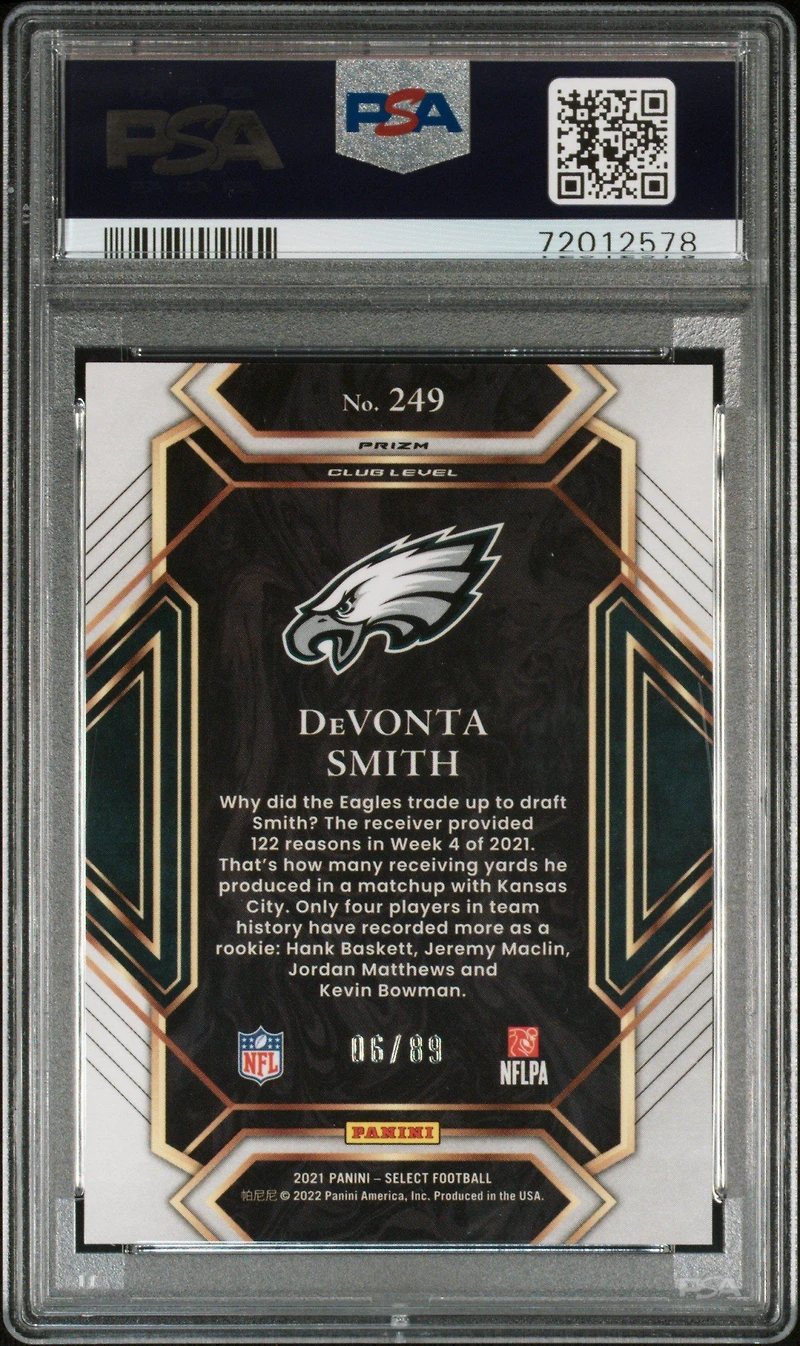2021 Panini Select 249 Devonta Smith Dragon Scale PSA 9