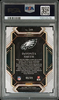 2021 Panini Select 249 Devonta Smith Dragon Scale PSA 9
