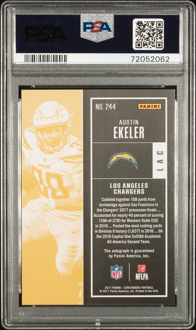 2017 Panini Contenders 244 Austin Ekeler Autograph PSA 9