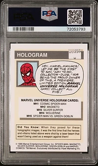 1990 Marvel Universe Hologram Mh5 Spider-man Vs. Green Goblin PSA 8