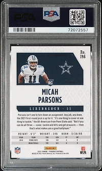 2021 Panini Phoenix 146 Micah Parsons Fire Burst PSA 10