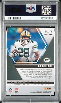 2020 Panini Mosaic 279 Aj Dillon Silver Prizm PSA 10