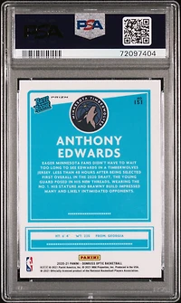 2020 Panini Donruss Optic 151 Anthony Edwards Target Box Set PSA 9