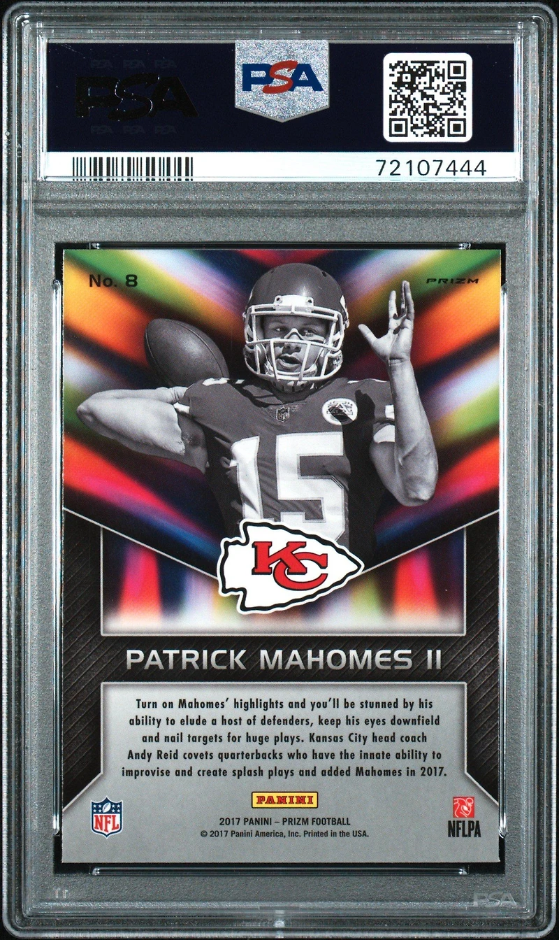 2017 Panini Prizm Instant Impact 8 Patrick Mahomes Ii PSA