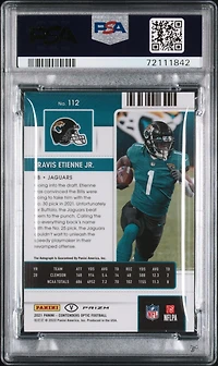 2021 Panini Contenders Optic 112 Travis Etienne Jr. Variation-autograph-silver PSA 9