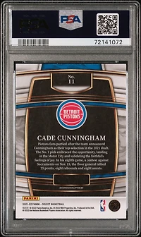 2021 Panini Select 11 Cade Cunningham Blue PSA 9