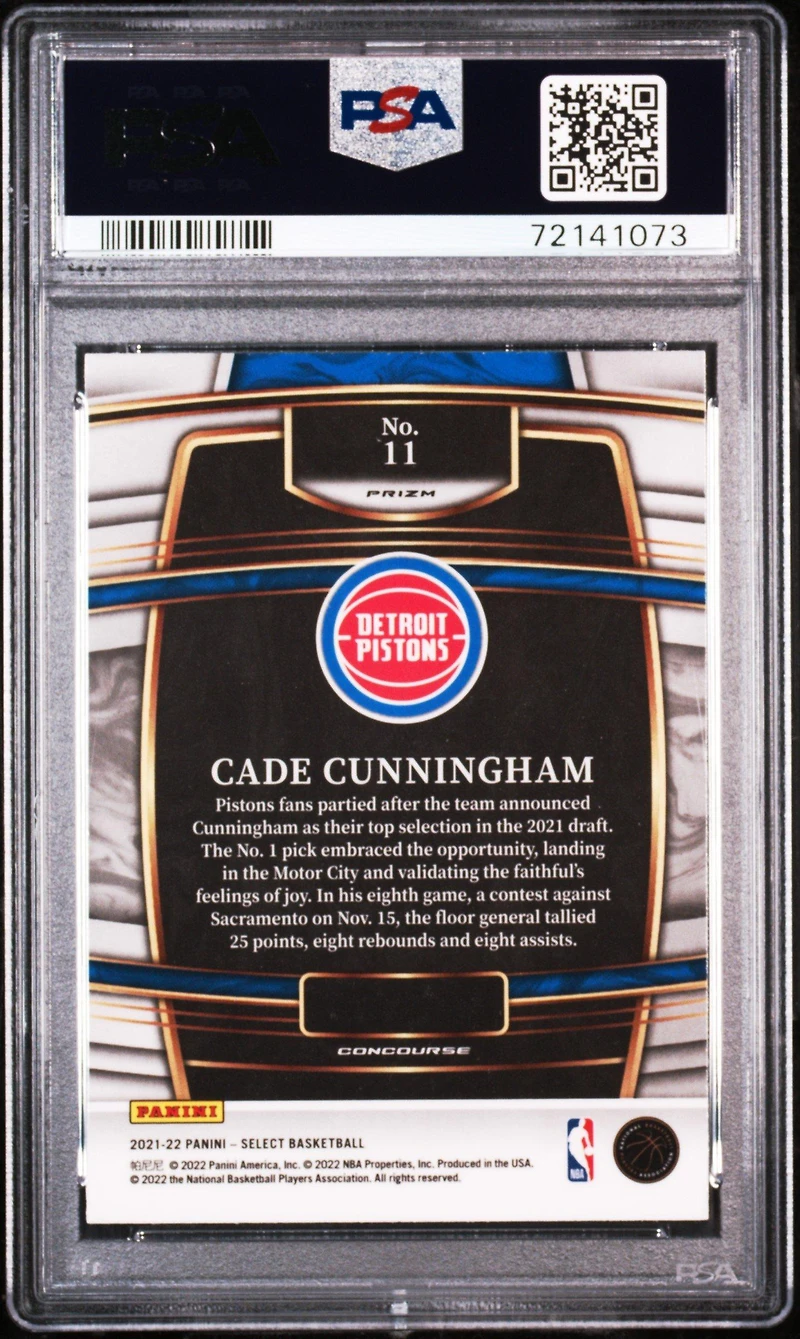2021 Panini Select 11 Cade Cunningham Blue Prizm PSA 10