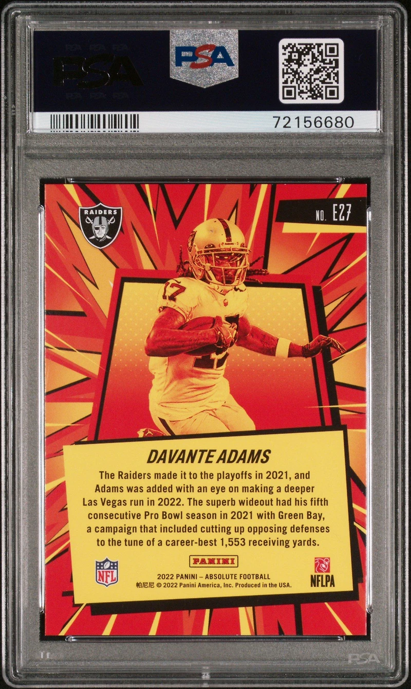 2022 Panini Absolute Explosive E27 Davante Adams PSA 9