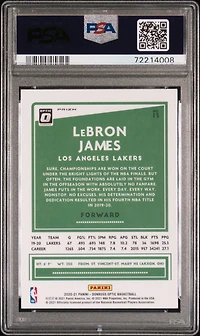 2020 Panini Donruss Optic 13 Lebron James Blue Velocity PSA 10