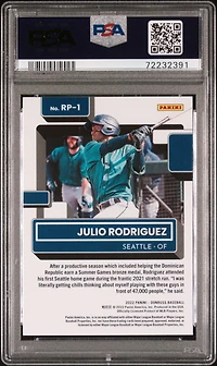 2022 Panini Donruss Rated Prospect Rp1 Julio Rodriguez Pink Fireworks PSA 9