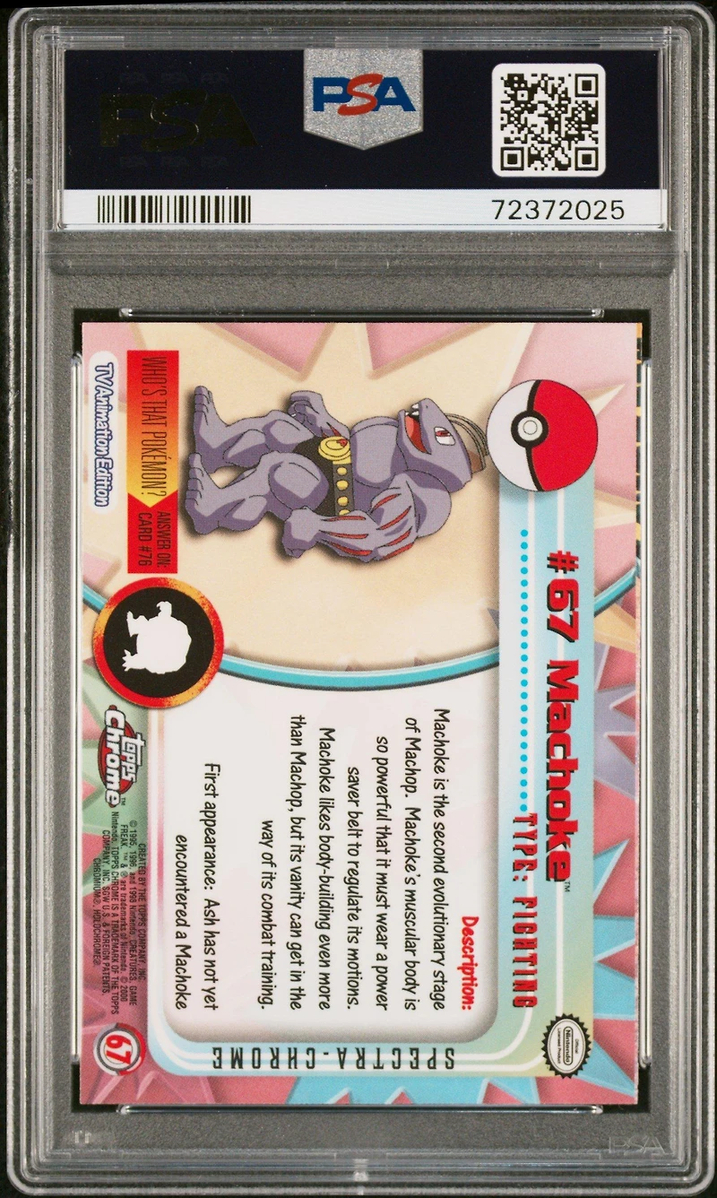 2000 Topps Chrome Pokemon T.v. 67 Machoke Spectra PSA
