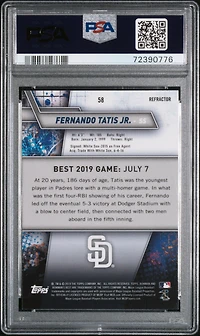 2019 Bowman's Best 58 Fernando Tatis Jr. Refractor PSA 10