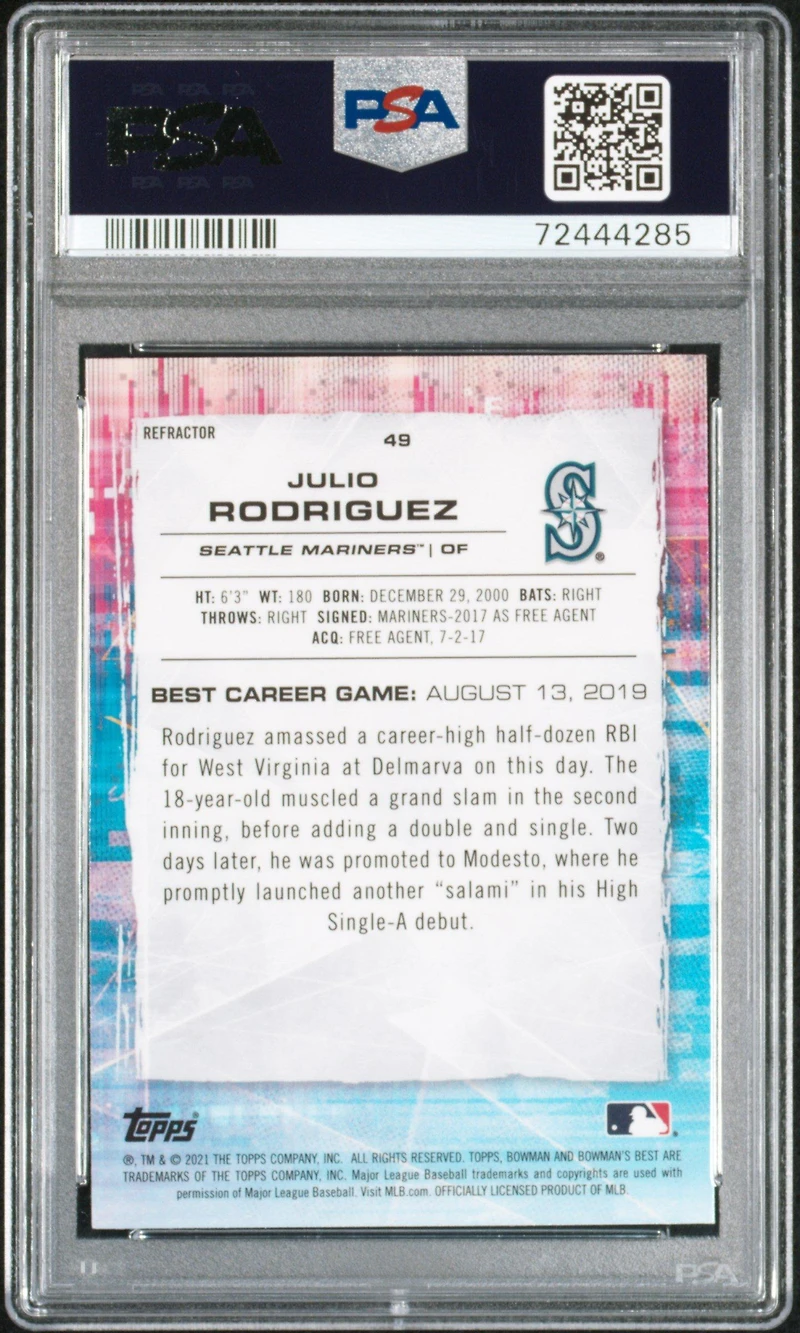 Bowman's Best Julio Rodriguez Refractor PSA 10