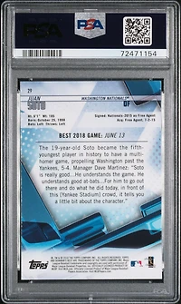 2018 Bowman's Best 29 Juan Soto PSA 10