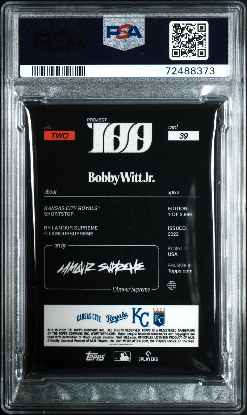 2022 Topps Project100 39 Bobby Witt Jr. PSA 9
