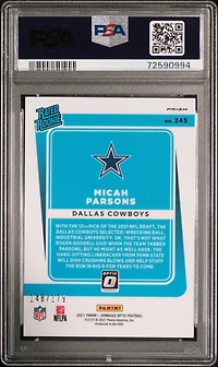 2021 Panini Donruss Optic 245 Micah Parsons Blue PSA 9