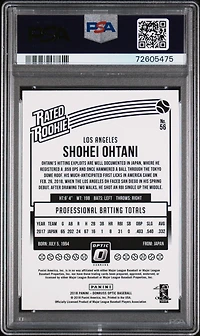2018 Panini Donruss Optic 56 Shohei Ohtani Running PSA