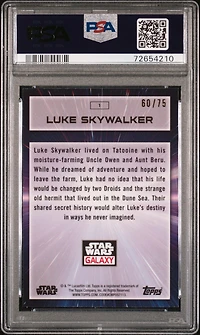 2022 Topps Chrome Star Wars Galaxy 1 Luke Skywalker Prism Refractor PSA 9