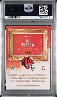2020 Panini Chronicles Gridiron Kings Gk1 Joe Burrow PSA