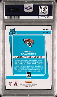 2021 Panini Donruss Optic 201 Trevor Lawrence Purple Shock PSA