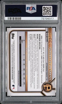 2022 Bowman Chrome Prospects Bcp166 Yordany De Los Santos Green Shimmer Refractor PSA 8