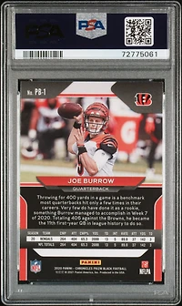 2020 Panini Chronicles Prizm Black Pb1 Joe Burrow PSA 9