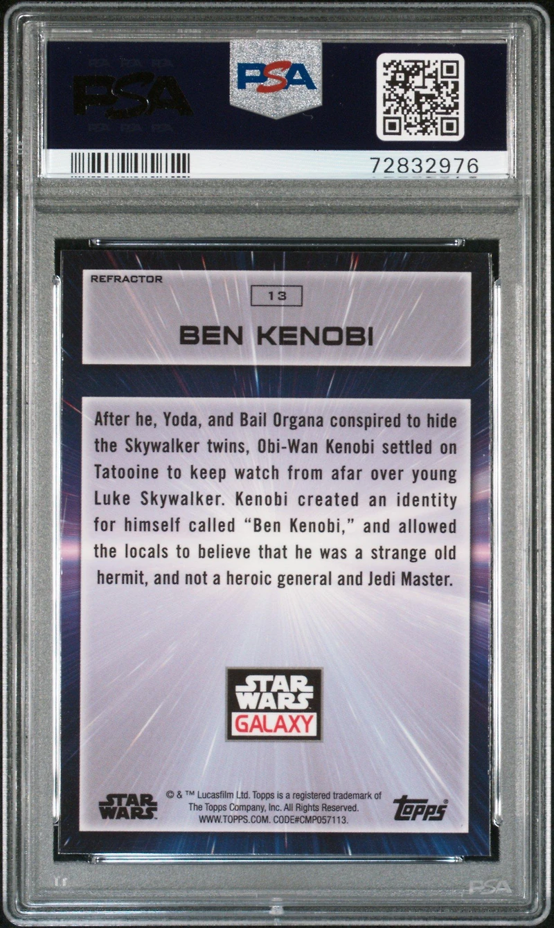 2022 Topps Chrome Star Wars Galaxy 13 Ben Kenobi Refractor PSA 9