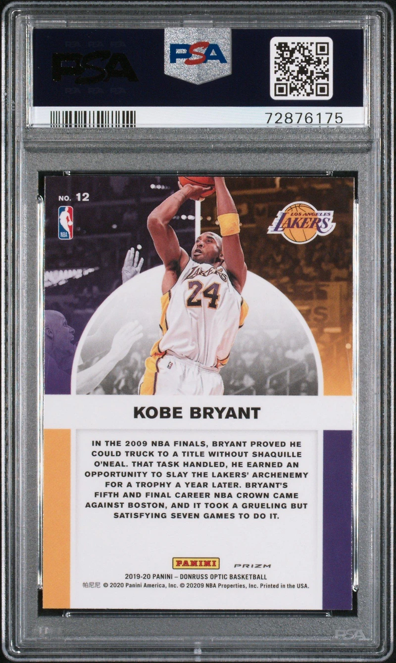 2019 Panini Donruss Optic Winner Stays 12 Kobe Bryant Holo PSA 10