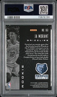 2019 Panini Illusions 161 Ja Morant Trophy Collection Sapphire PSA 10