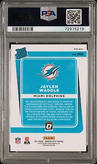 2021 Panini Donruss Optic 208 Jaylen Waddle Green Velocity PSA 9