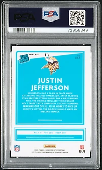 2020 Panini Donruss Optic 163 Justin Jefferson Green Velocity PSA 10