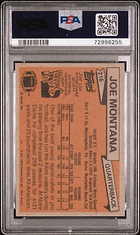 1981 Topps 216 Joe Montana PSA 8