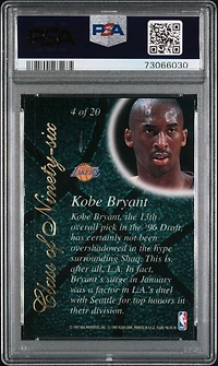 1996 Flair Showcase Class Of '96 4 Kobe Bryant PSA 8