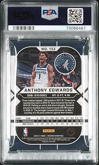 2020 Panini Obsidian 152 Anthony Edwards PSA 9