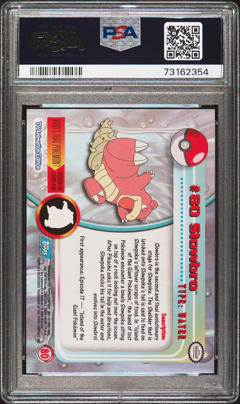 2000 Topps Pokemon Tv Animation Series 2 80 Slowbro Foil PSA 9