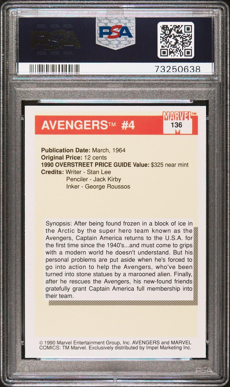 1990 Marvel Universe 136 Avengers #4 PSA 10