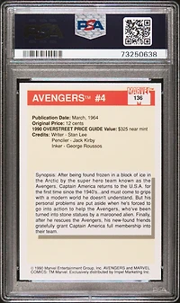 1990 Marvel Universe 136 Avengers #4 PSA 10