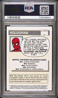 1990 Marvel Universe Hologram Mh3 Silver Surfer PSA
