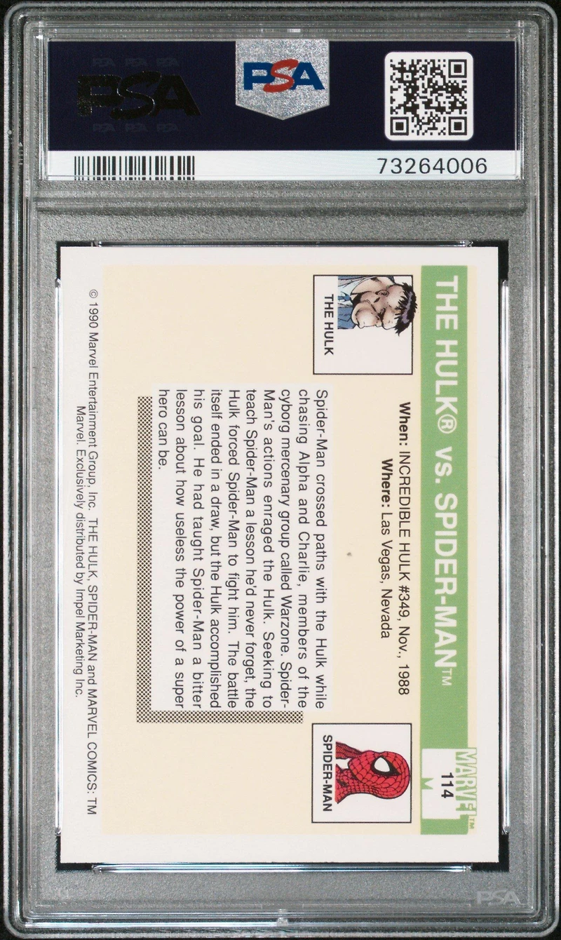 1990 Marvel Universe 114 The Hulk Vs. PSA 9