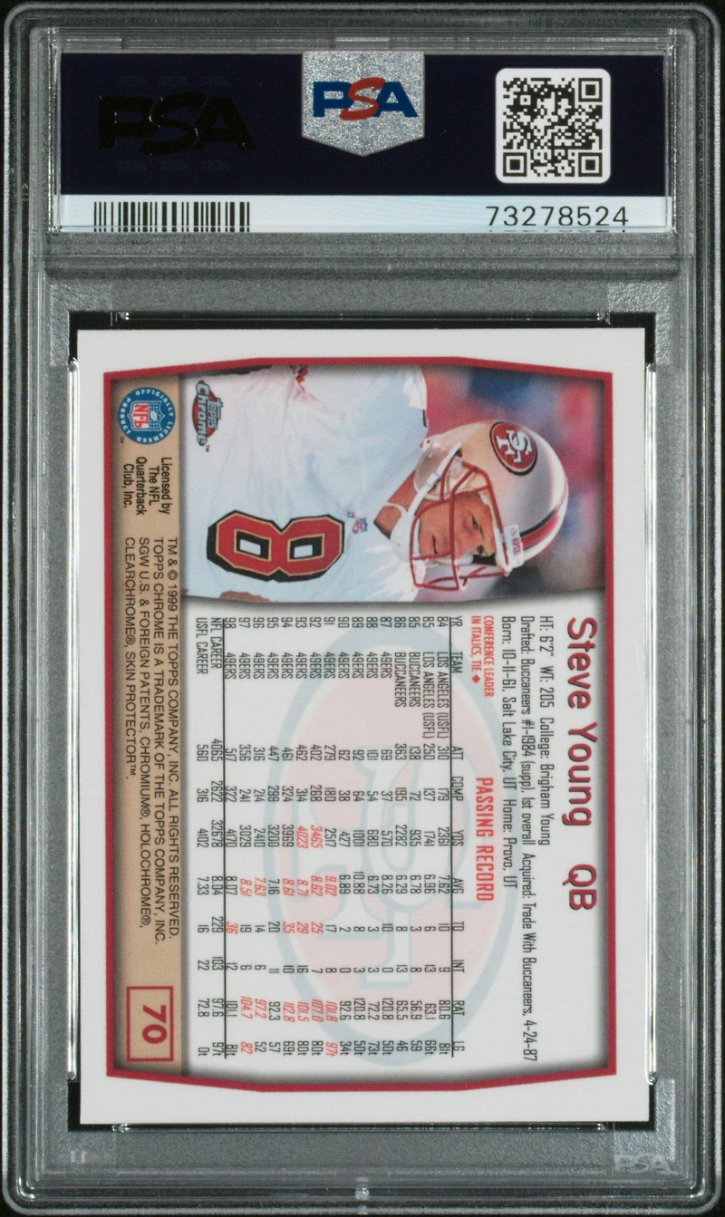 1999 Topps Chrome 70 Steve Young PSA 10