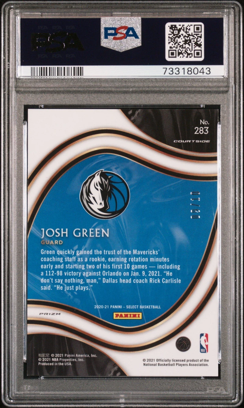 2020 Panini Select 283 Josh Green Gold Disco Prizm PSA 9